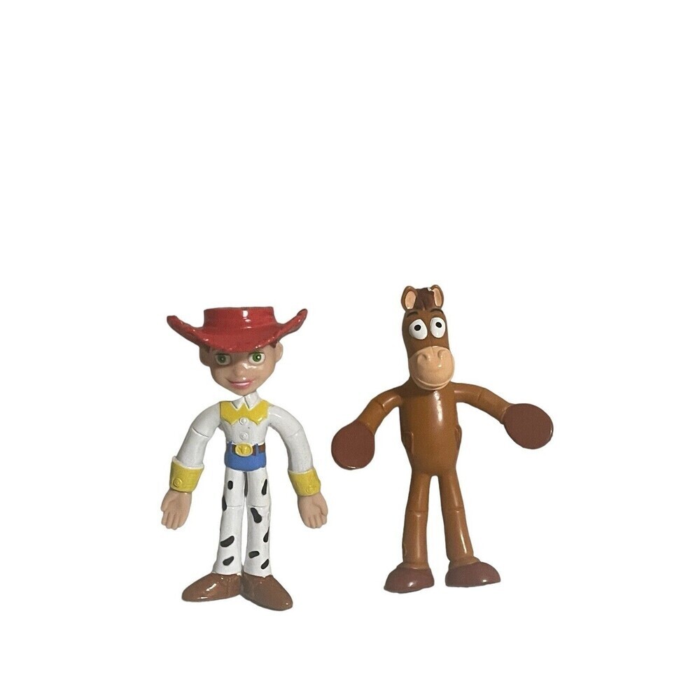 2001 Kellogg's Toy Story 2 Bendable Figures Jessie and Bullseye Vintage 4”